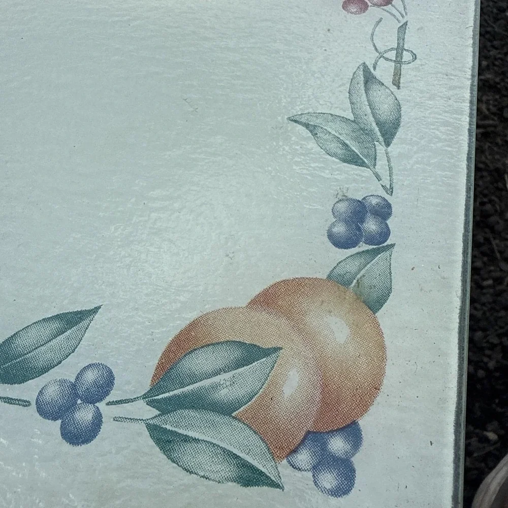 Corelle‎ Coordinates ABUNDANCE Pattern 12x15 Glass Cutting Board Counter Saver